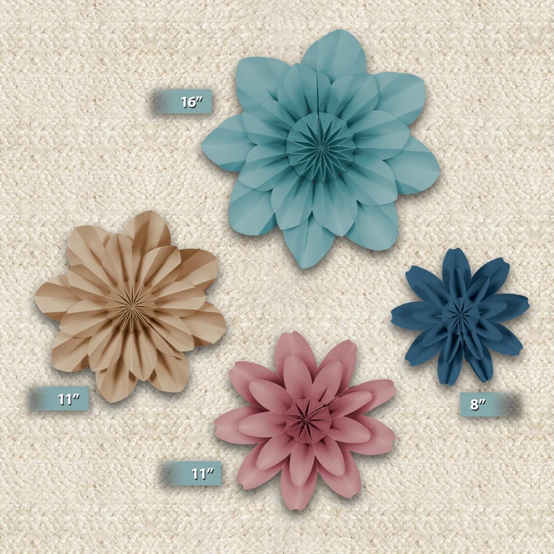 Teacher Created Resources Calming Colors Paper Flowers Premade Decorations for Party Photo Backdrops, Classrooms Walls, Showers and Birthday Celebrations (TCR8349) - Image 3