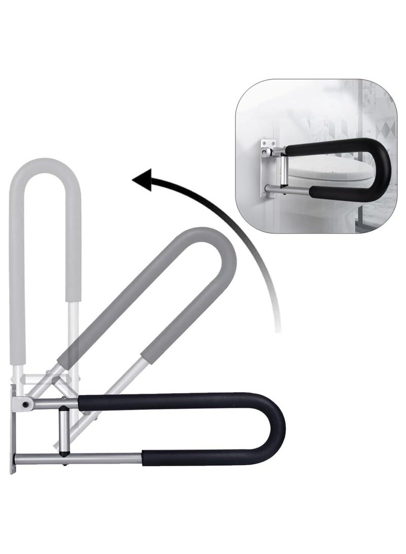 Arabest أشرطة مساعدة قابلة للطي بطول 23.6 بوصة، مثبتة على الحائط لدعم سلامة المرحاض لكبار السن وذوي الاحتياجات الخاصة، ملحقات الحمام والدش… - Image 1