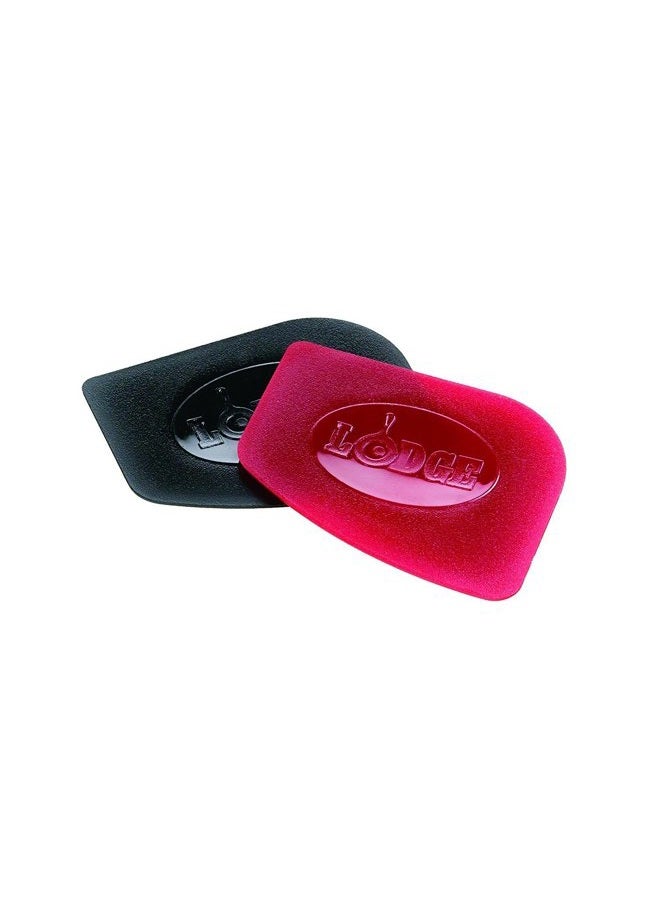 Lodge Scraperpkmpk Handheld Cast Iron 2 Pieces Pan Scrapers, Red/Blackpolycarbonate, 1 Pack - Image 1