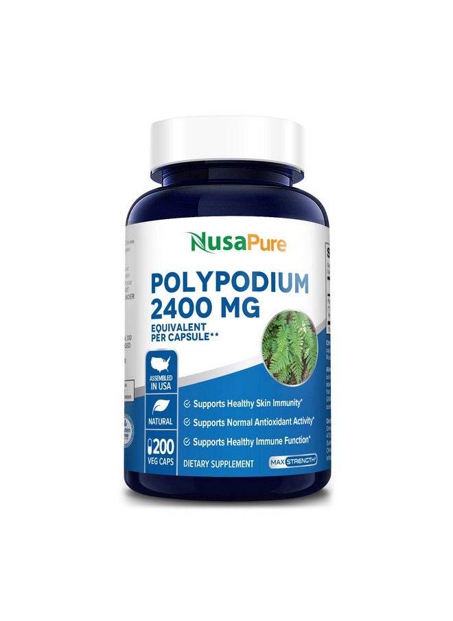 NusaPure - Polypodium Leucotomos Extract 2400Mg 200 Veggie Capsules (Vegetarian Nongmo & Glutenfree) - Image 1