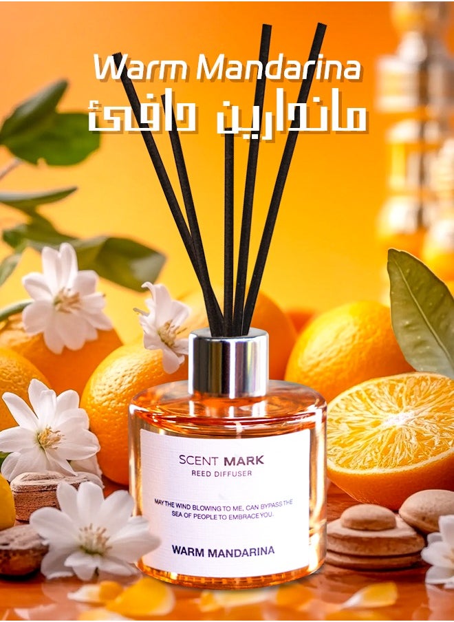 معطر منزل فاخر، اعواد تعطير، برائحة ماندارين دافئ  (إشراقة البرغموت والليمون)، 50 مل