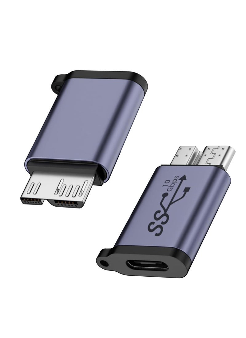 SYOSI High-Speed USB C Female to Micro B Male Adapter,10Gbps Data Transfer Charging for External Hard Drives, SSDs, Tablets, Cameras, Laptops,2Pcs  - Image 1