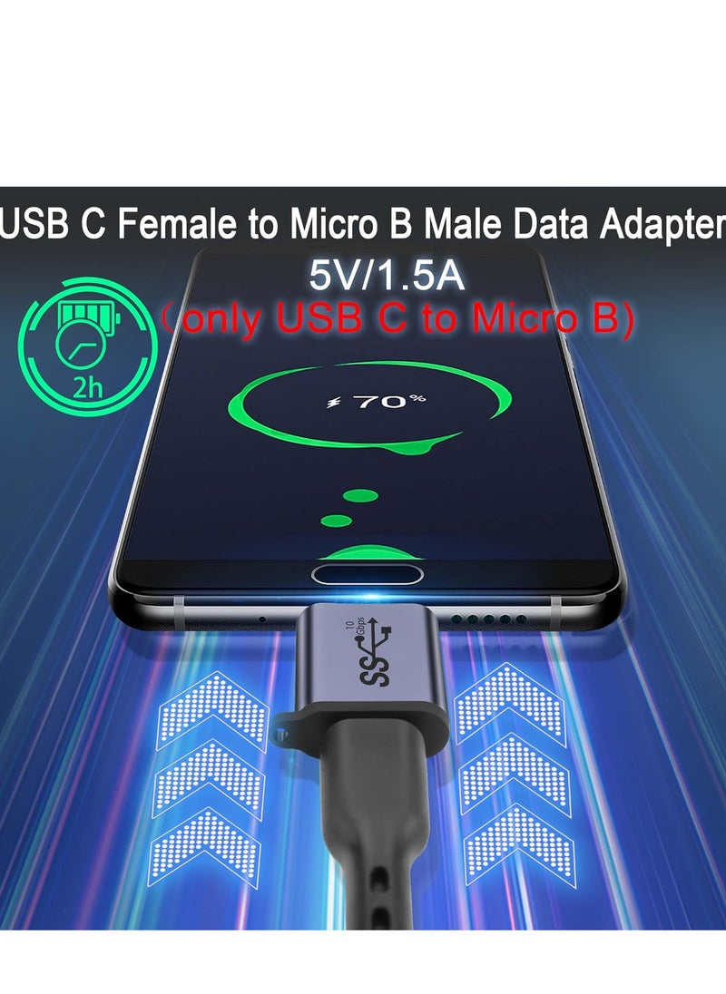 SYOSI High-Speed USB C Female to Micro B Male Adapter,10Gbps Data Transfer Charging for External Hard Drives, SSDs, Tablets, Cameras, Laptops,2Pcs  - Image 4