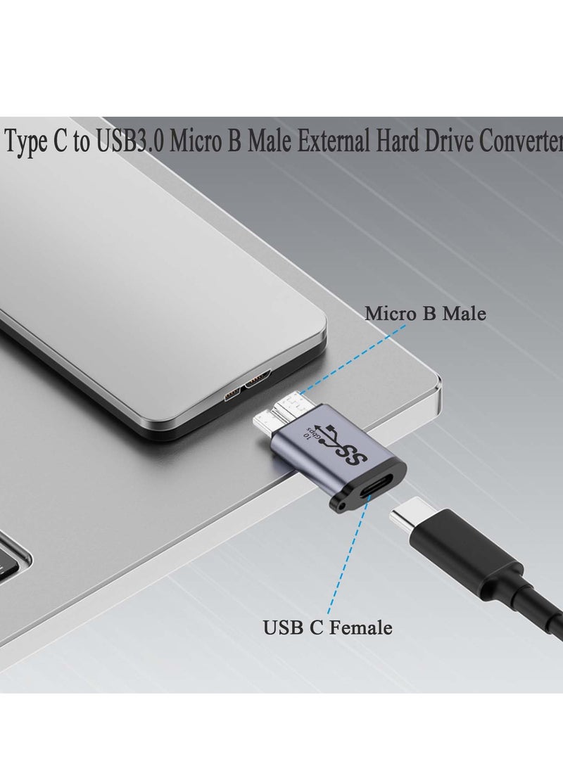 SYOSI High-Speed USB C Female to Micro B Male Adapter,10Gbps Data Transfer Charging for External Hard Drives, SSDs, Tablets, Cameras, Laptops,2Pcs  - Image 2