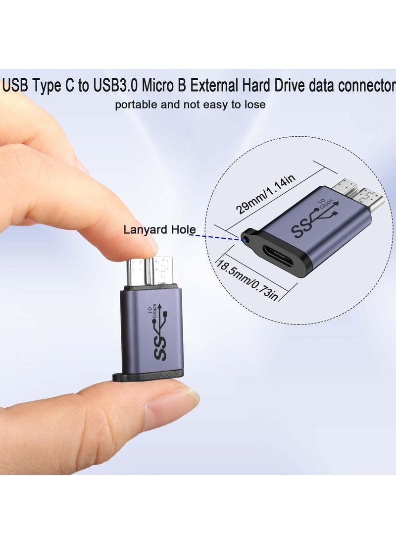SYOSI High-Speed USB C Female to Micro B Male Adapter,10Gbps Data Transfer Charging for External Hard Drives, SSDs, Tablets, Cameras, Laptops,2Pcs  - Image 3