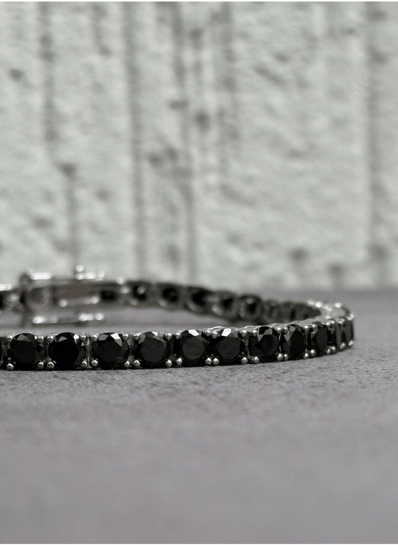 Al Kasr Jewelry Tennis Bracelet - Sterling Silver 925 with Sparkling Zircon Stones - Plated Rhodium White Gold 18K  - Image 4