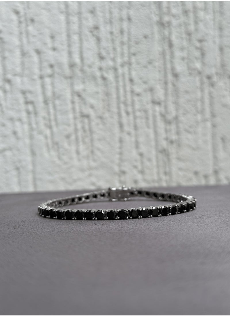Al Kasr Jewelry Tennis Bracelet - Sterling Silver 925 with Sparkling Zircon Stones - Plated Rhodium White Gold 18K  - Image 3
