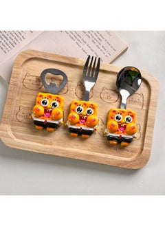Generic Chulele Import Export Trade Ins Cute Stainless Steel 304 Fork And Spoon Magnetic Refrigerator Magnet Beer Opening-Specifications:Resin Patrick Star Fork  - Image 4
