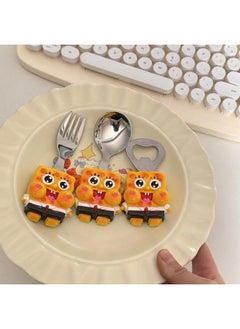 Generic Chulele Import Export Trade Ins Cute Stainless Steel 304 Fork And Spoon Magnetic Refrigerator Magnet Beer Opening-Specifications:Resin Patrick Star Fork  - Image 3