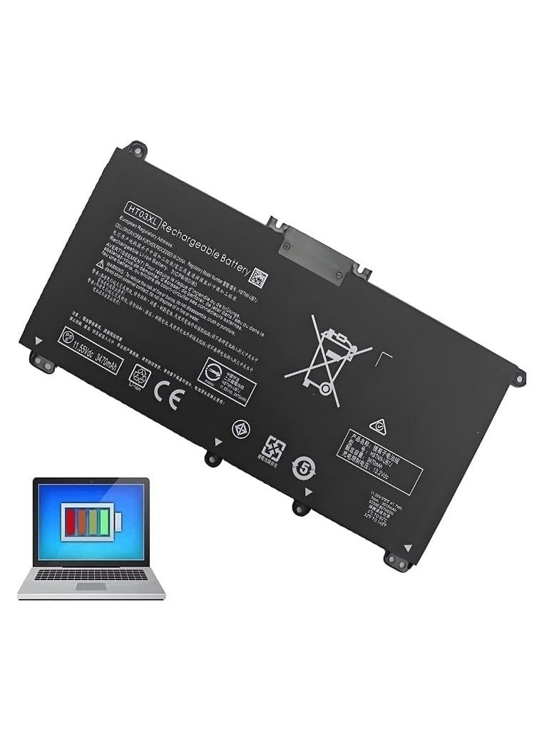 Generic HP Pavilion HT03XL Laptop Battery L11119-855 15-DA 15-DB 15-DW 15-CS 15-DY 17-by 17-CA -da0014dx 15-cs005 3 cl 3cl 3cl 15-dw0043dx 15t-dw100 15z-cw100 11.55v lithium  - Image 1