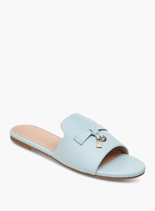 Flora Bella By Shoexpress Lock Accent Slip-On Sandals