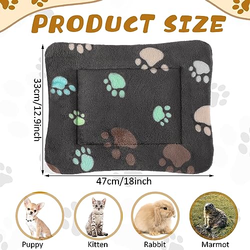 Tuanse 4 Pack Ultra Soft Dog Cat Bed Mat Small Animal Guinea Pig Bed with Cute Print Reversible Fleece Dog Crate Kennel Pad Cozy Washable Thickened Hamster Pet Beds Mat13 x 19 InchesBlack - Image 3