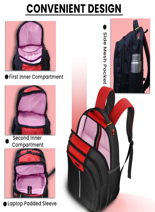 REDHORNS 15.6 Inch Laptop Backpack for Men & Women, Large Capacity School, Office, College, Travel, Business Bag, Unisex Water-Resistant Carbon Fiber Backpack for Work (Black) - Image 5