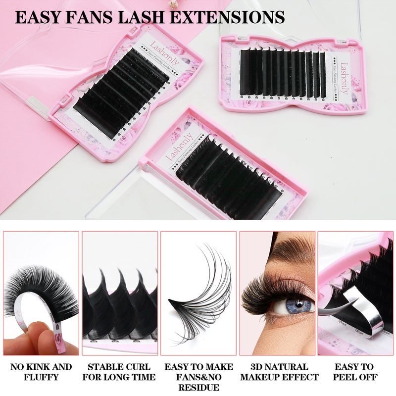 Exclusive Lashonly 0.03/0.05 One-Second Blooming Grafted False Eyelashes Easy to Bloom Dense Eyelashes - Image 3