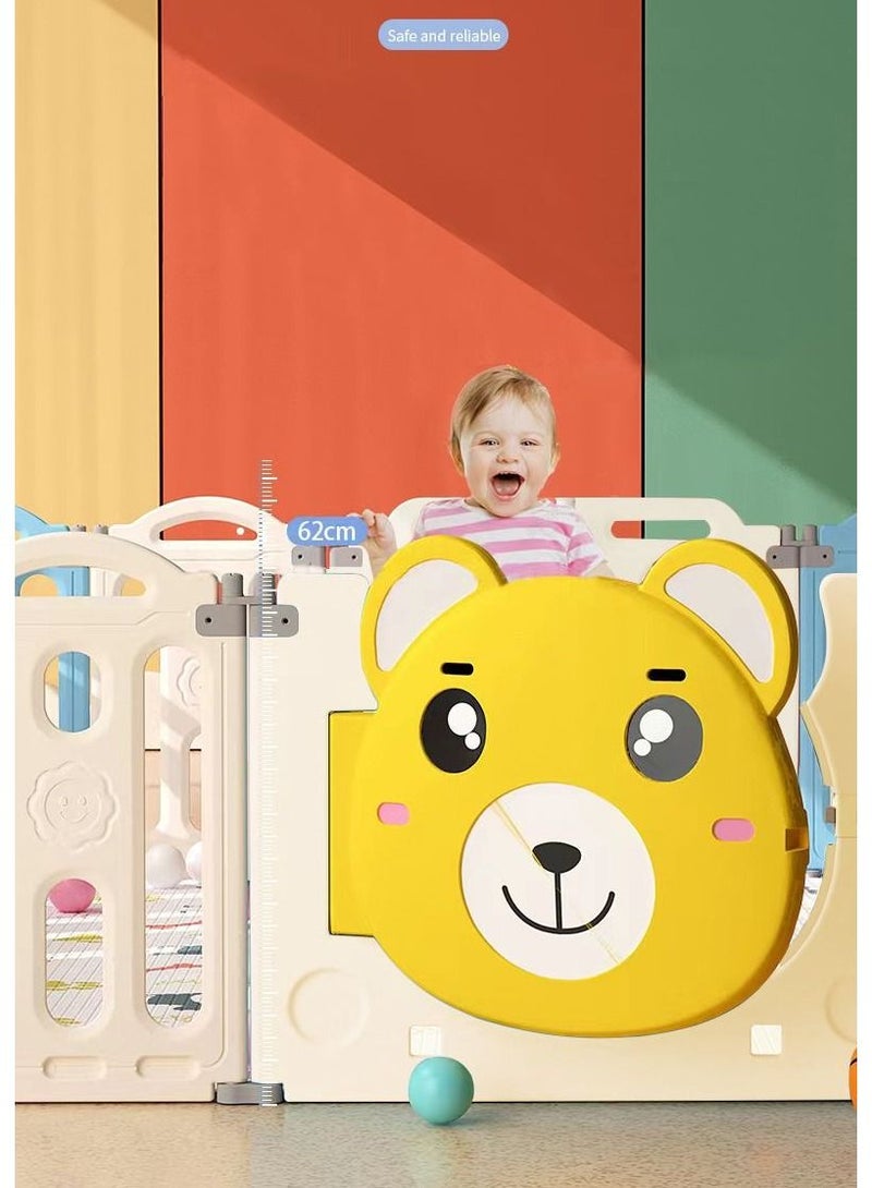 FULL JOY Portable Play Yards, Baby Playpen, Ball Fence, Foldable Crawling Fences with Basketball Hoop, 148*115*62cm - Image 4