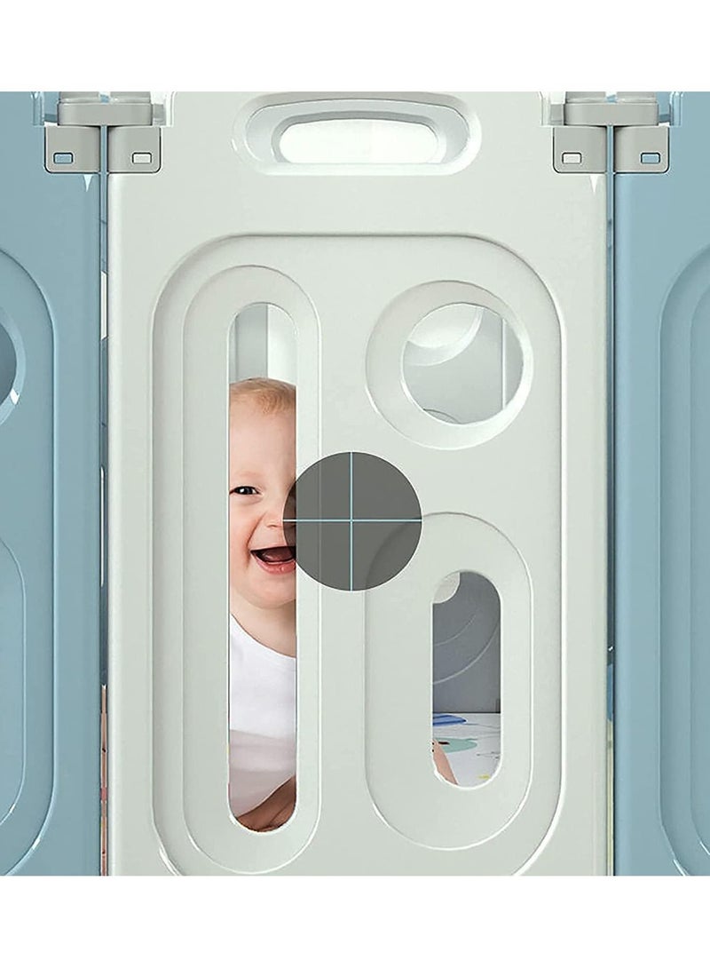 FULL JOY Portable Play Yards, Baby Playpen, Ball Fence, Foldable Crawling Fences with Basketball Hoop, 148*115*62cm - Image 5