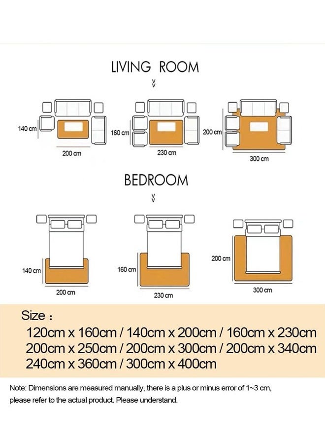 Optico Area Rug, Soft and Imitation Cashmere Large Rugs for Bedroom, Non Slip and Easy to Care Household Carpet, Nordic Style Soft Plush Geometric Rugs, Bedroom Decorative Mat, Hallway Mat Carpet for Living Room Bedroom Dining Room Office  - Image 2
