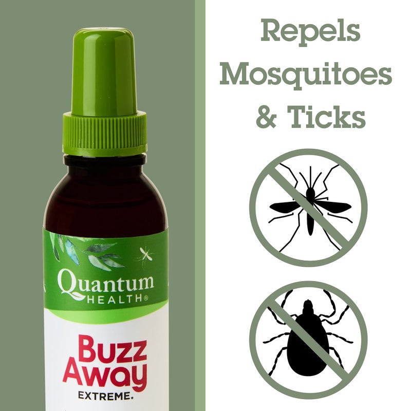 Quantum Health Buzz Away Extreme - DEET-free Insect Repellent, Essential Oil Bug Spray - Small Children and Up, Travel Friendly, 8 Fl Oz, multicolor (00073184) - Image 2