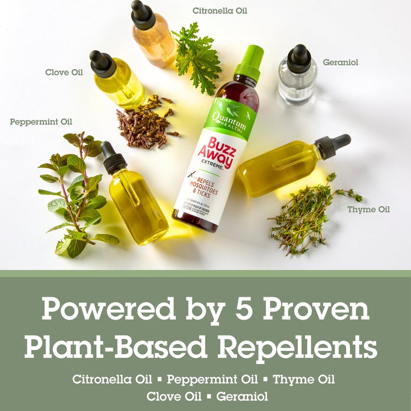 Quantum Health Buzz Away Extreme - DEET-free Insect Repellent, Essential Oil Bug Spray - Small Children and Up, Travel Friendly, 8 Fl Oz, multicolor (00073184) - Image 3