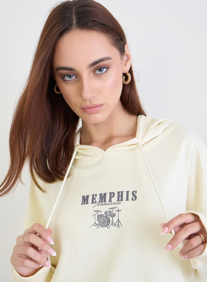 Styli Off White Graphic Print Oversized Hoodie - Image 4