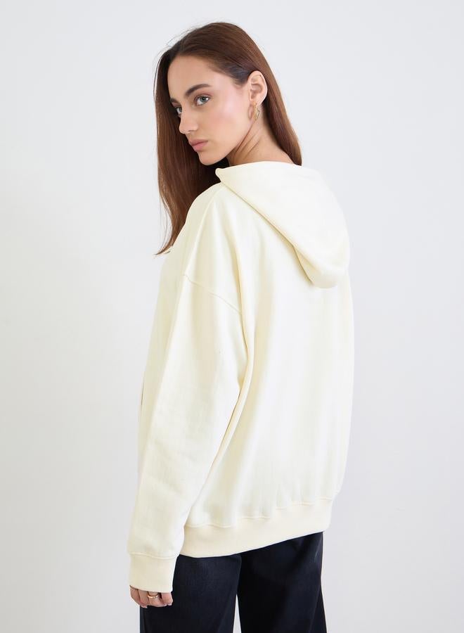 Styli Off White Graphic Print Oversized Hoodie - Image 5