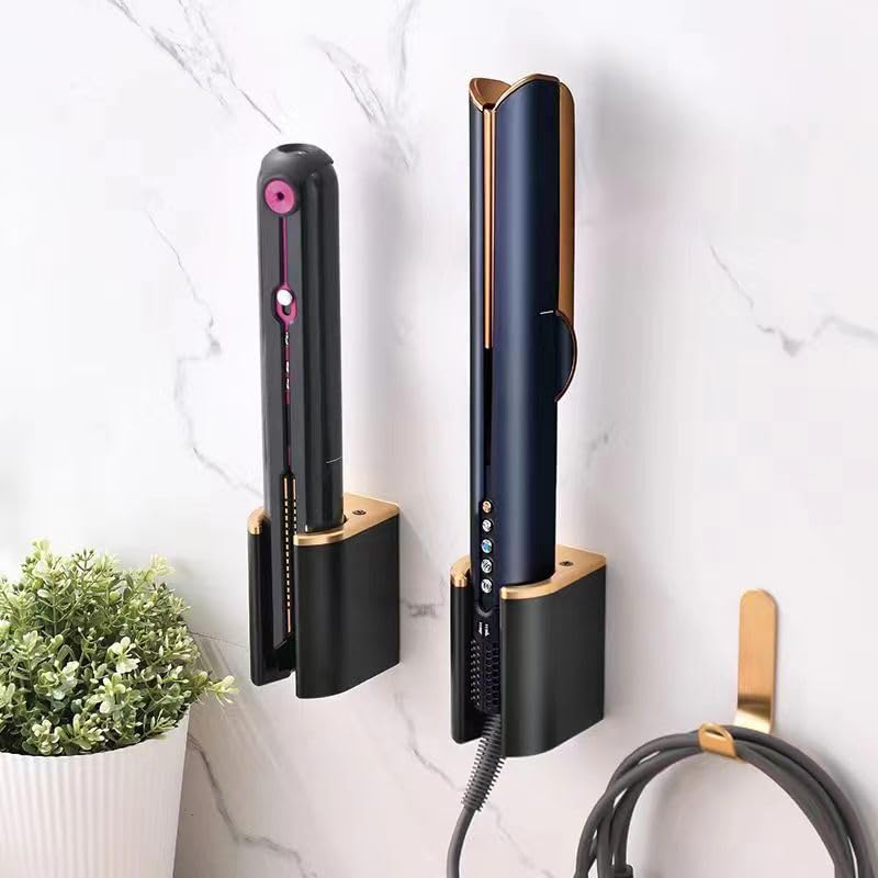 GENCAM Wall Mounted Holder Compatible with Dyson Airstrait Straightener, Metal Organizor Storage Rack Suitable for Airstrait Straightener, Wall Mount Shelf for Airwrap/Corrale Hair - Image 3
