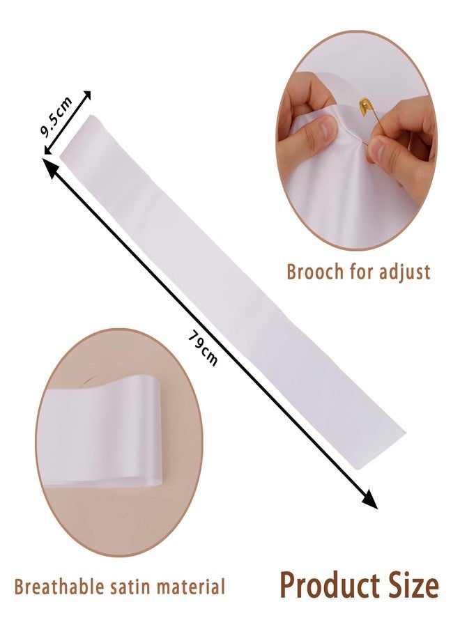 ACO-UINT 16Pcs White Sash Blank Sashes Satin Sashes Custom Sash for Pageants Graduation Birthday Prom Court Senior Bride to Be Party Accessory - Image 2