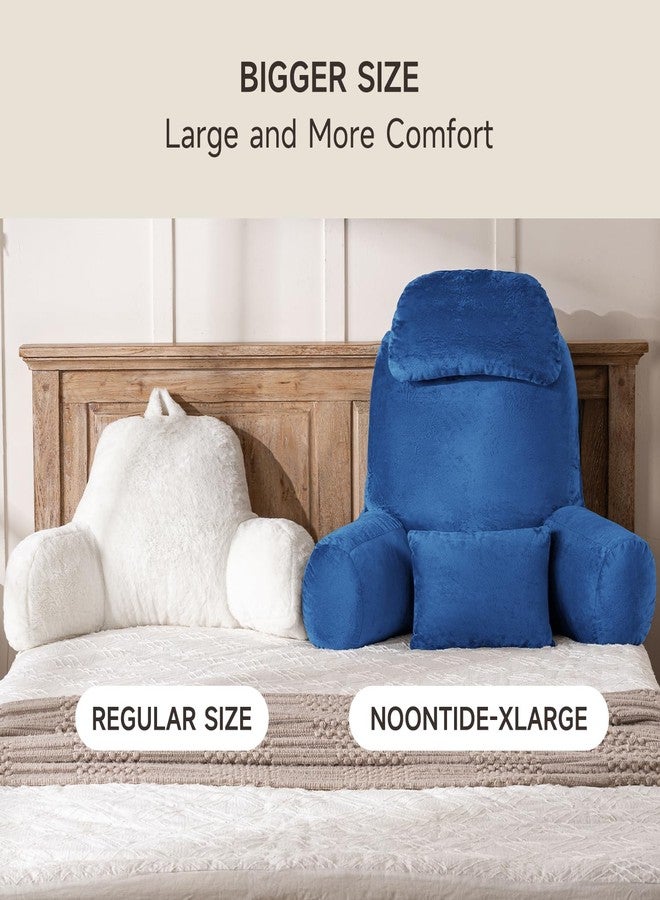NOONTIDE Reading Pillow for Sitting up in Bed and Couch,32" X-Large Back Pillow for Adult & Teens with Soft Adjustable Neck Roll Backrest Pillow,Washable Cover,Watching TV/Gaming/Relaxing(Blue) - Image 3