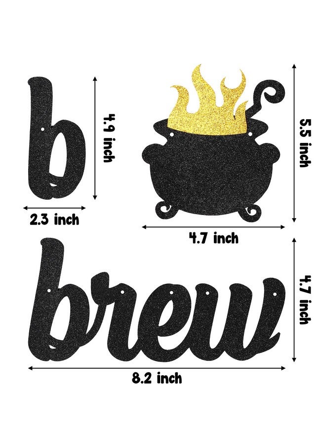 MALLMALL6 A Baby Is Brewing Banner Sign Halloween Baby Shower Party Favors Black Golden Glittery Paper Flag Photo Props Pre-Strung Hanging Kit Gender Reveal Party Decoration For Home Room Wall Outdoor - Image 2