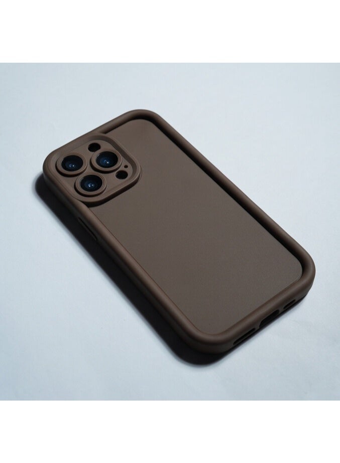 جراب حماية خلفي سيليكون لهاتف iPhone 15 Pro Max - بني - Image 1