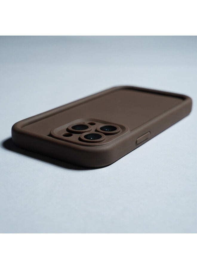 جراب حماية خلفي سيليكون لهاتف iPhone 15 Pro Max - بني - Image 2