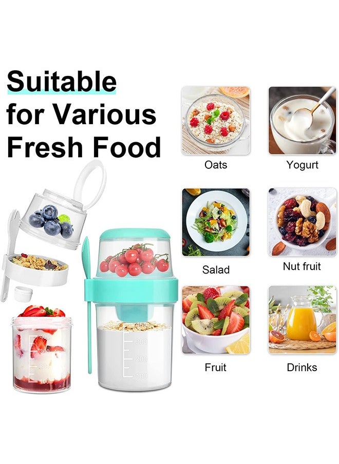 Garlo - Overnight Oats Container 26oz 2 Pack, 2- Tier With Lid And Spoon, Yogurt Oatmeal Container On The Go, Oats Jars With Lid, Crunch Cup Portable Cereal And Milk To Go Container - Image 1