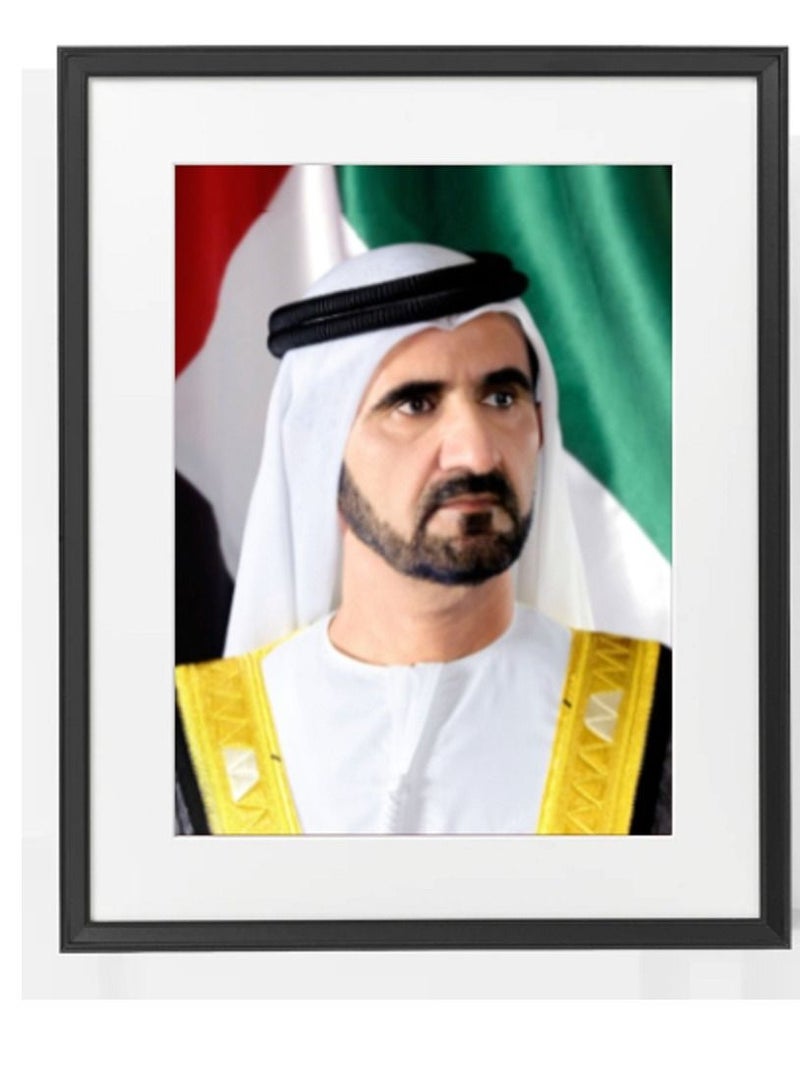 Boomah Accessories ملصق رسمي مكون من قطعتين لصورة صاحب السمو الشيخ محمد بن راشد آل مكتوم والشيخ حمدان مع إطار 50x40 سم - Image 2