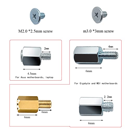 SGTKJSJS M.2 NVME PCIe SSD PS5 Mounting Screws for ASUS, MSI, Gigabyte Motherboards - 17 Pieces - Image 3