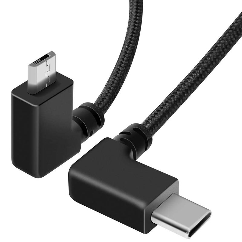 Hanatora 11.4 inch Micro USB to USB C Remote Controller Cable for DJI Mavic Mini,SE,Air,Mavic 2 Pro/Zoom,Mavic Pro,Spark, Nylon Braised Phone Tablet OTG RC Cord (Type-C Connector) - Image 1