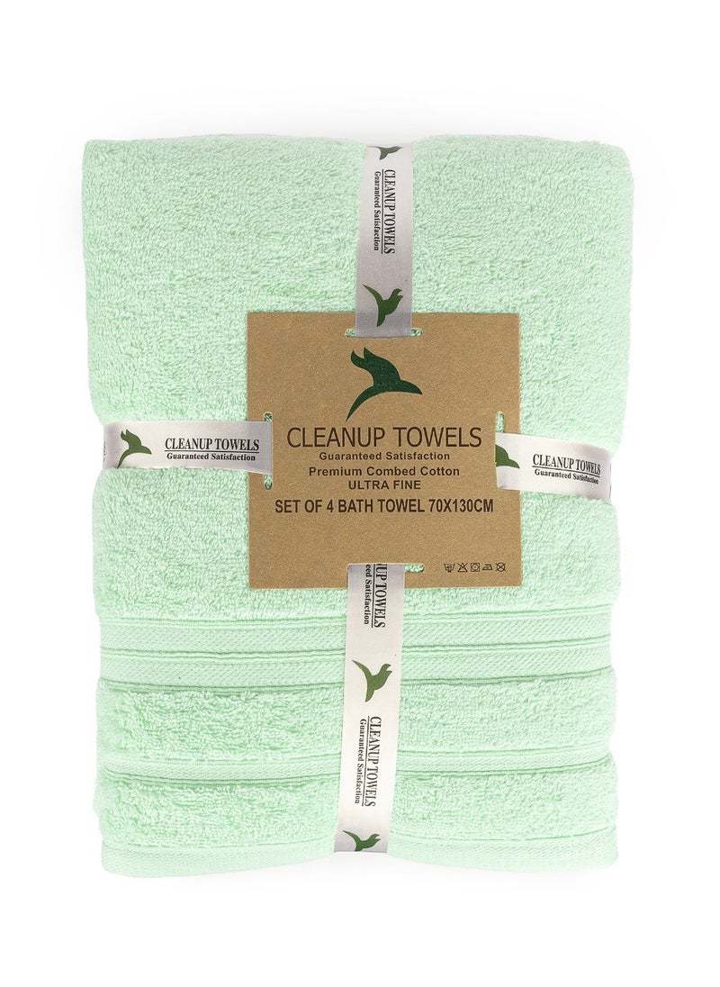 CLEANUP TOWELS CLEANUP TOWELS Set Of 04 Bath Towels 70cm x 130cm, 550 GSM Premium Combed Quality 100% Cotton, Highly Absorbent Bathroom Towels For Home, Shower and Hotels. Perfect For Daily Use…  - Image 3