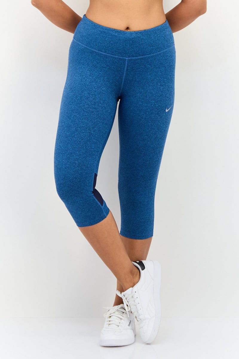 Nike Women Tight Fit Running 3/4 Leggings, Heather Blue - Image 1