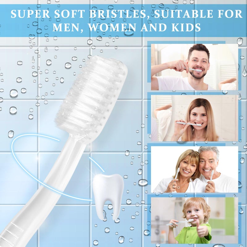 Tioncy 60 Pack Prepasted Disposable Toothbrushes Individual Wrapped Toothbrushes Soft Bristle Travel Toothbrush Single Use Wrapped for Hotel, Camp, Travel and Gift for The Homeless (White) - Image 3