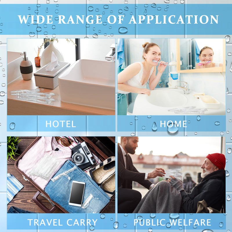 Tioncy 60 Pack Prepasted Disposable Toothbrushes Individual Wrapped Toothbrushes Soft Bristle Travel Toothbrush Single Use Wrapped for Hotel, Camp, Travel and Gift for The Homeless (White) - Image 4