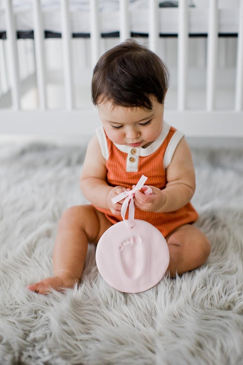 Reece Studio Baby’s Print Clay Keepsake Kit, Newborn Handprint and Footprint Maker, Hanging Keepsake or Christmas Ornament, Gender-Neutral Gift for New and Expecting Parents, Pink - Image 4