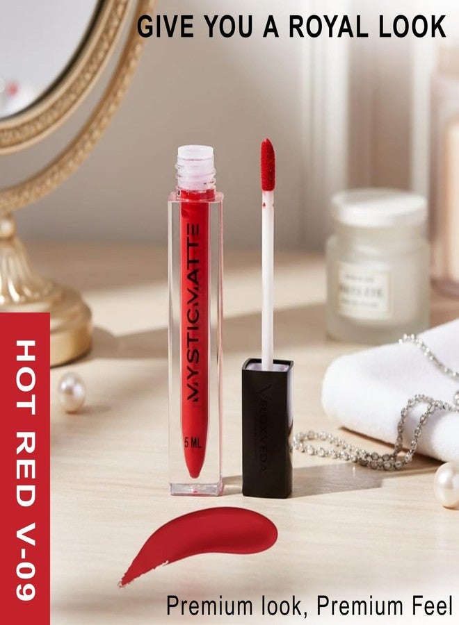 Veloxveda Mystic Matte Liquid Lipstick - Hot Red (Shade-09), 5ml - Vibrant Classic Red, Long Lasting, Waterproof & Smudge-Proof Matte Finish - Image 4
