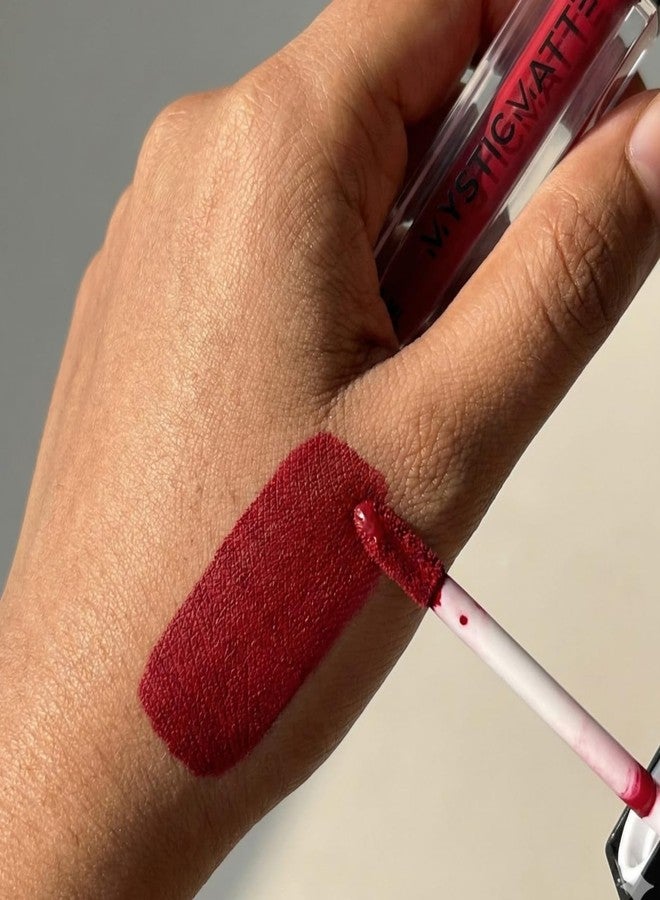Veloxveda Mystic Matte Liquid Lipstick - Hot Red (Shade-09), 5ml - Vibrant Classic Red, Long Lasting, Waterproof & Smudge-Proof Matte Finish - Image 2