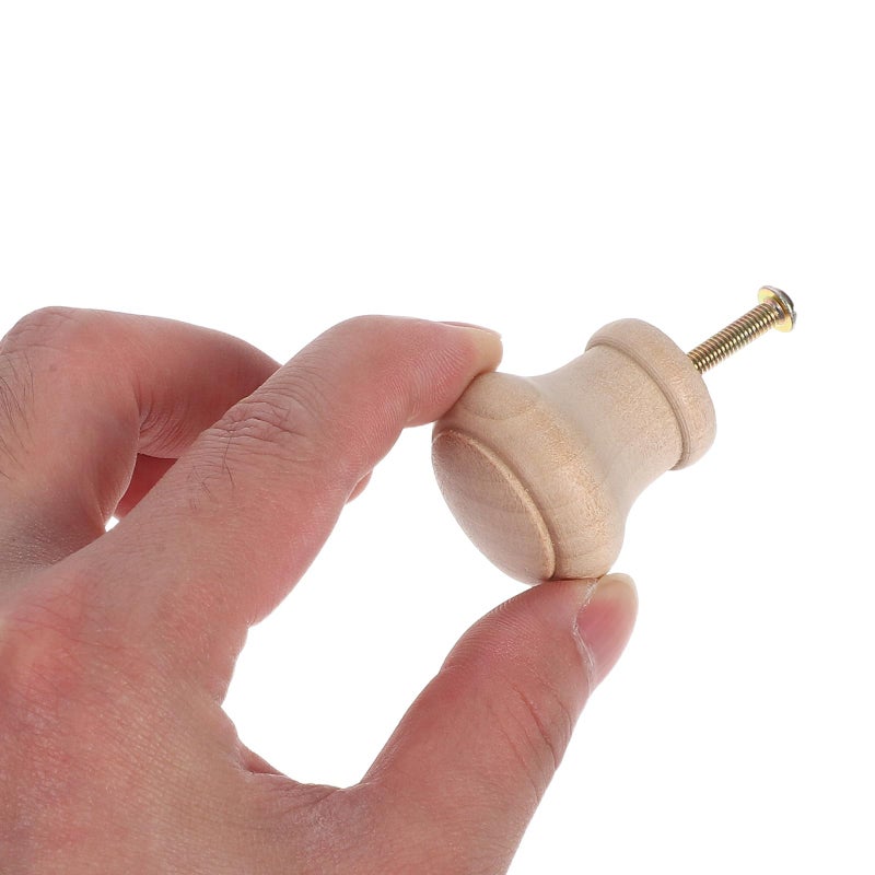 10Pcs Natural Wood Cabinet Knobs Round Drawer Pull Handles For Furniture Hardware - Image 5