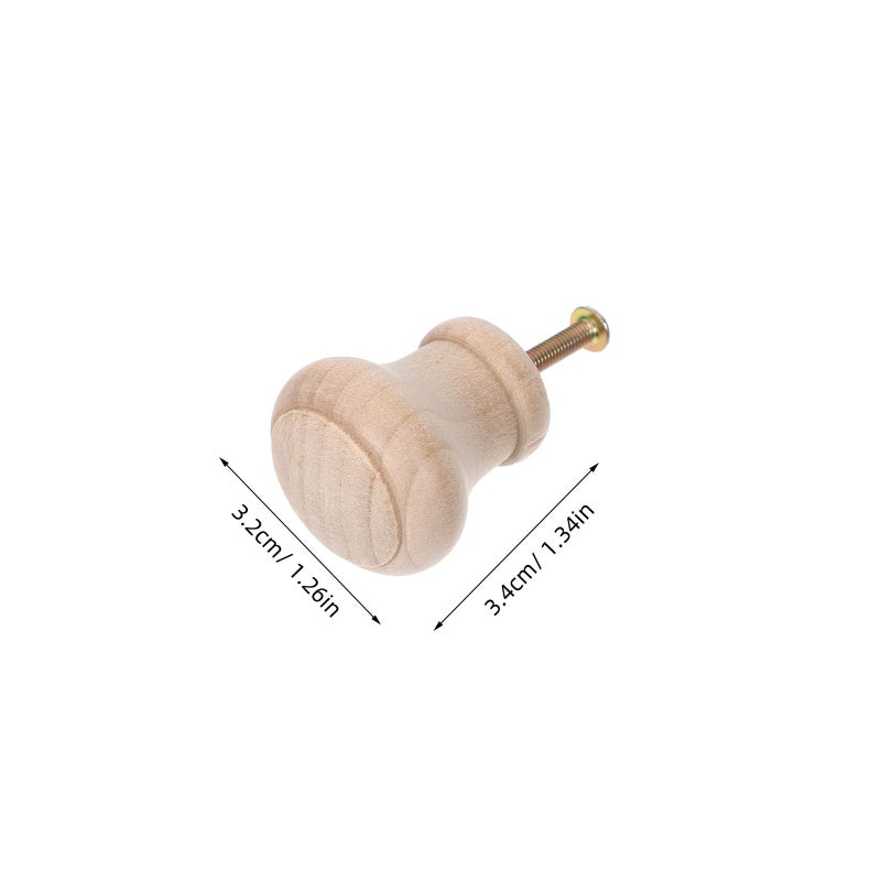 10Pcs Natural Wood Cabinet Knobs Round Drawer Pull Handles For Furniture Hardware - Image 3