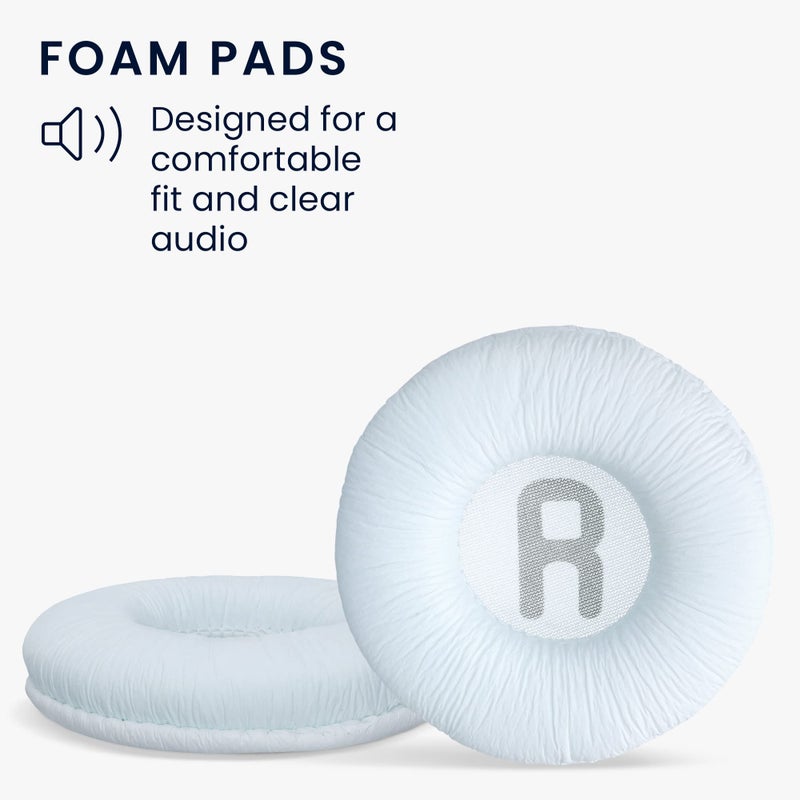 kwmobile Ear Pads Compatible with JBL Tune 600 / 500BT / 510BT / 520BT / 450 Earpads - 2X Replacement for Headphones - White - Image 3