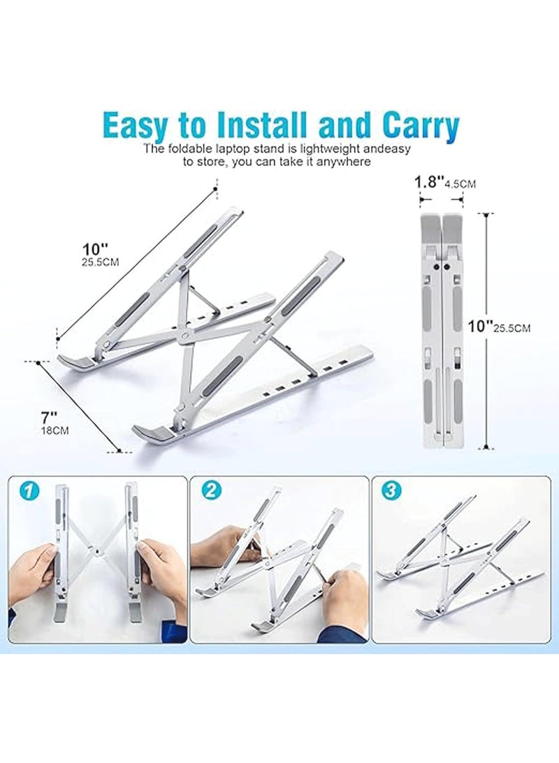 هوم كير حامل كمبيوتر محمول منزلي قابل للتعديل، حامل كمبيوتر محمول محمول، حامل تبريد مزود بتهوية، بست زوايا قابلة للتعديل لأجهزة الكمبيوتر المحمولة مقاس 10 و16 بوصة - Image 4