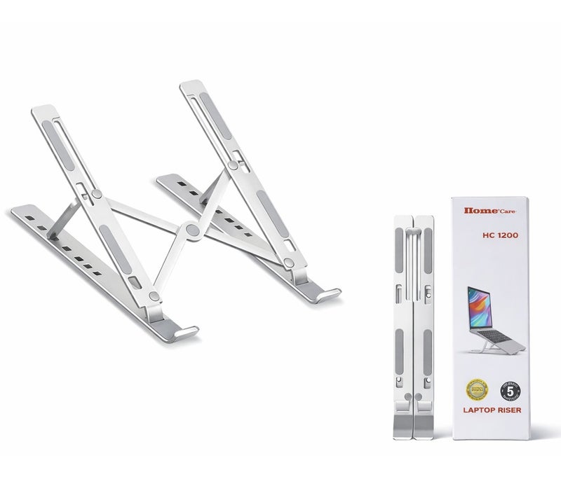 هوم كير حامل كمبيوتر محمول منزلي قابل للتعديل، حامل كمبيوتر محمول محمول، حامل تبريد مزود بتهوية، بست زوايا قابلة للتعديل لأجهزة الكمبيوتر المحمولة مقاس 10 و16 بوصة - Image 1