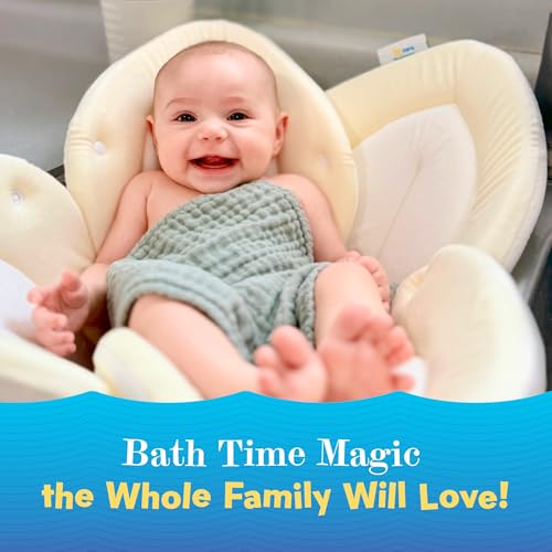 Blooming Bath Blooming Baby ColorBloom Baby Bath Seat for Sink - Temperature-Sensing Color-Changing Fabric, Plush Lotus Bath Cushion, Fits Most Sinks, Machine Washable, Newborn Bath Support (0–6 Months) - Image 5