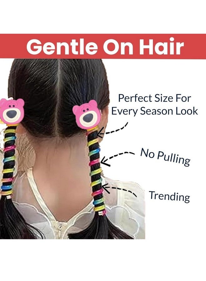 Gugzy Telephone Wire Hair Bands for Kids - Cute Cartoon Spiral Hair Ties | No-Crease, Spring Rubber Bands for Braids & Ponytails | Baby & Girls’ Head Accessories (2) - Image 3