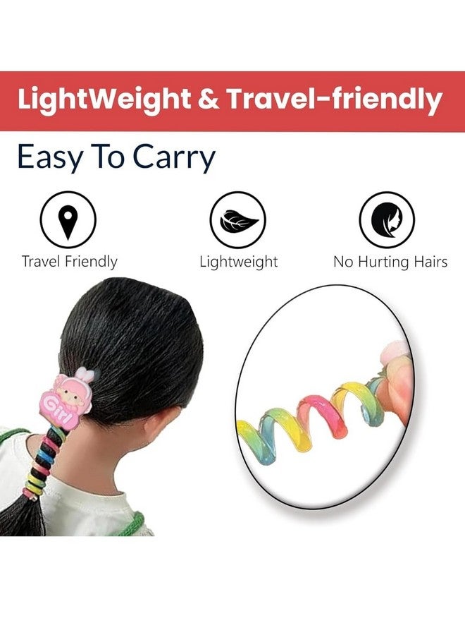 Gugzy Telephone Wire Hair Bands for Kids - Cute Cartoon Spiral Hair Ties | No-Crease, Spring Rubber Bands for Braids & Ponytails | Baby & Girls’ Head Accessories (2) - Image 4